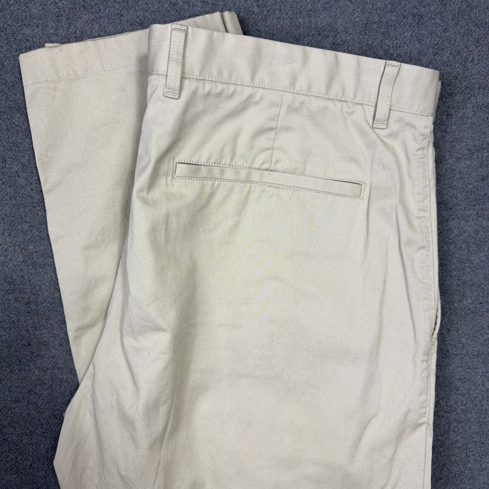 Theory Chino Pants Men's 36x32.5 Khaki Classic Stretch Cot Blend Flat Front